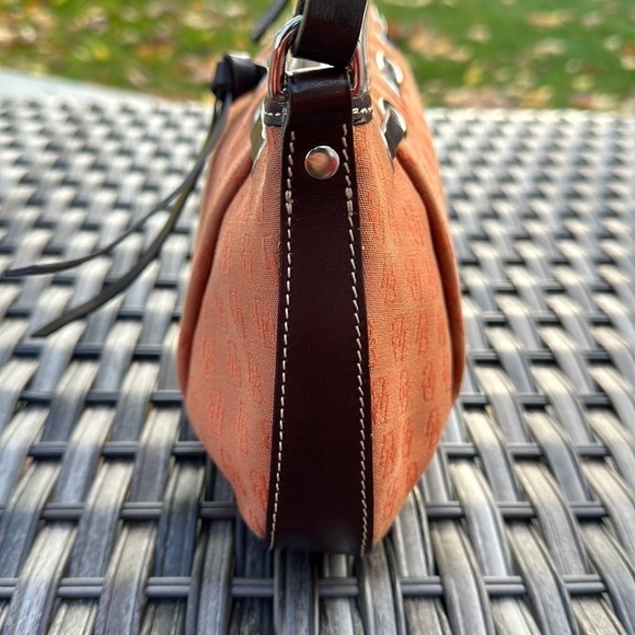 Dooney & Bourke Signature Canvas Handbag w/ Leather Trim - Burnt Orange & Brown - Picture 15 of 16